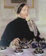 Mary Cassatt lady at the tea table Sweden oil painting artist